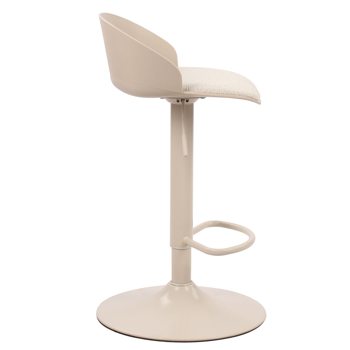 Upholstered Adjustable Air-Lift Stool, Set of 2 in Beige