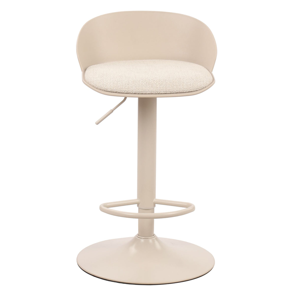 Upholstered Adjustable Air-Lift Stool, Set of 2 in Beige