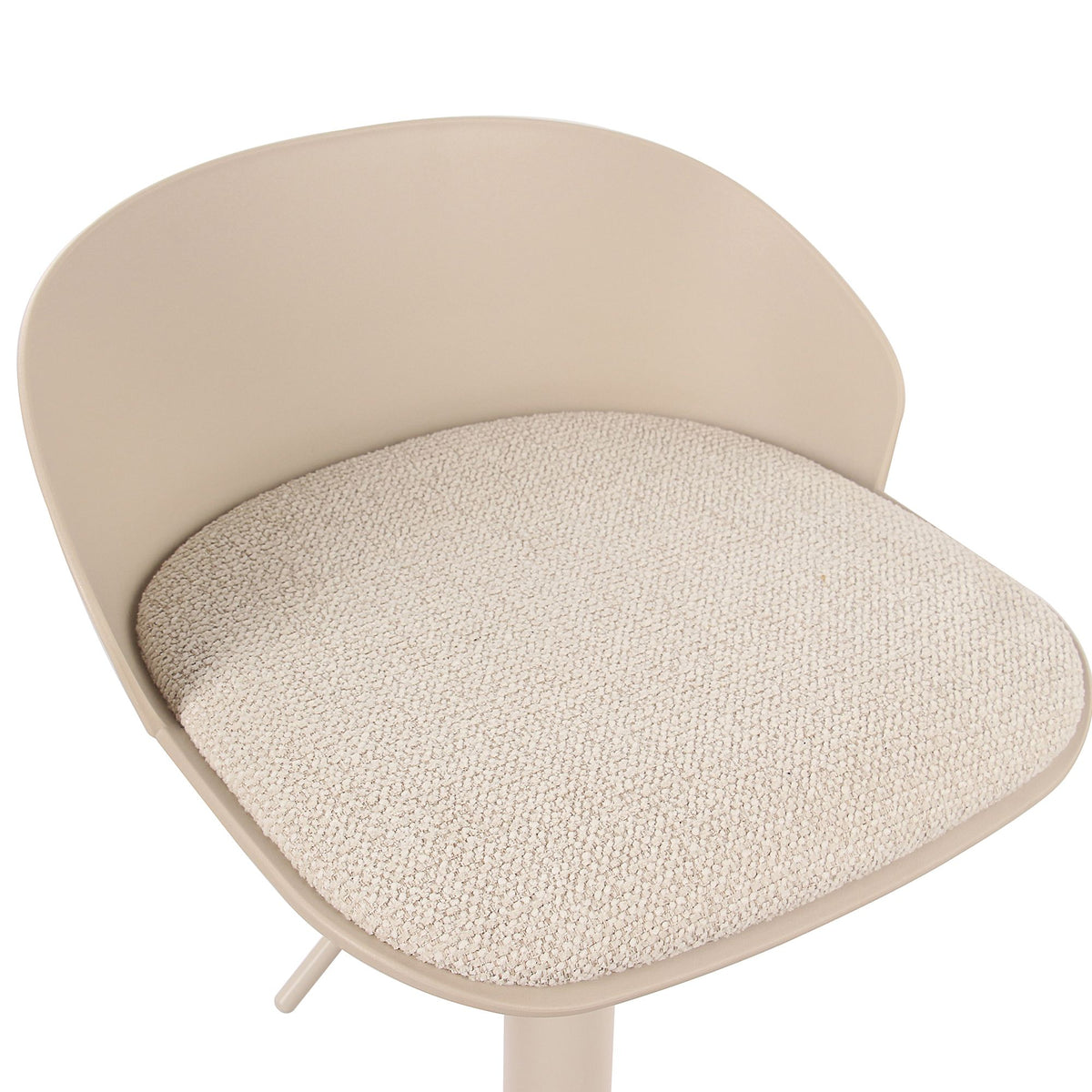 Upholstered Adjustable Air-Lift Stool, Set of 2 in Beige