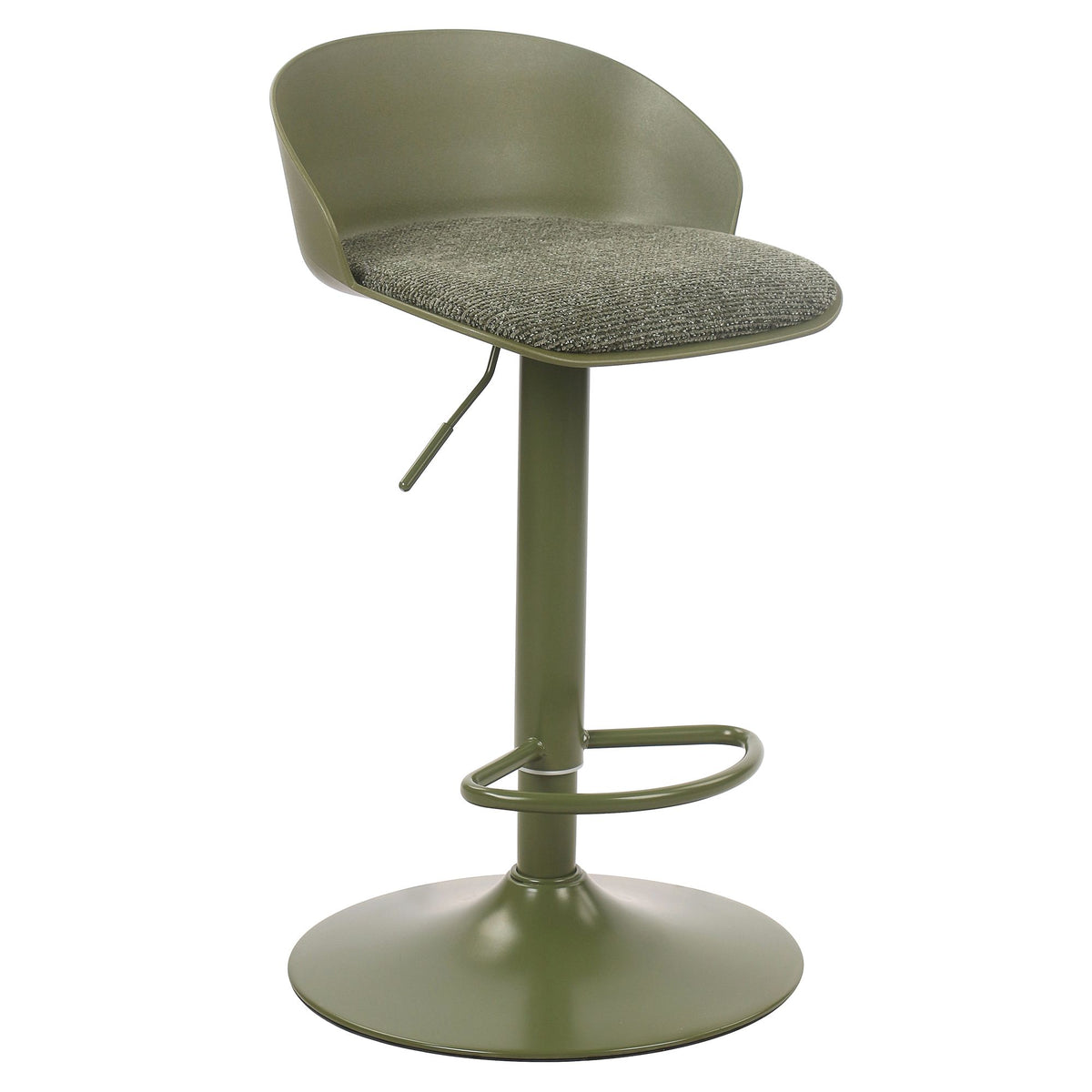 Upholstered Adjustable Air-Lift Stool, Set of 2 in Green