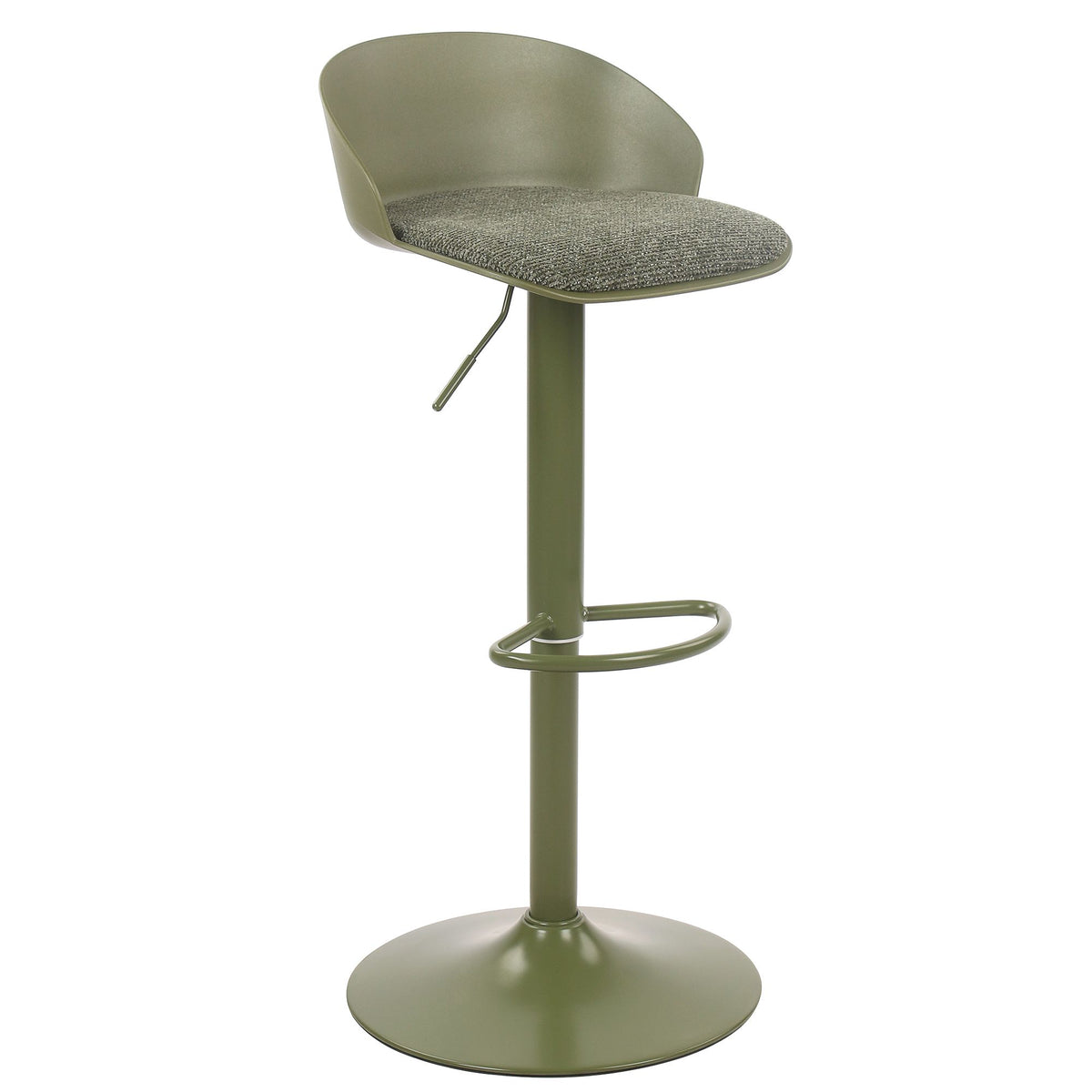 Upholstered Adjustable Air-Lift Stool, Set of 2 in Green