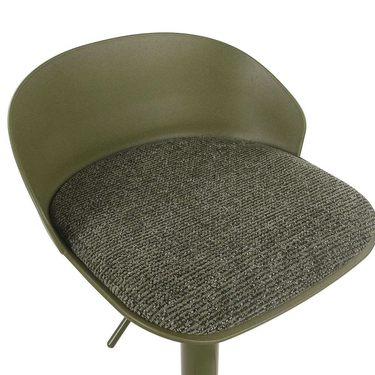 Upholstered Adjustable Air-Lift Stool, Set of 2 in Green