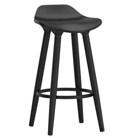 Moulded 26" Counter Stool, Set of 2 in Black and Black