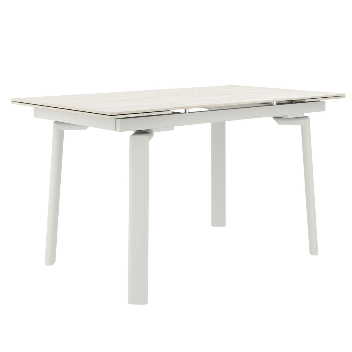 Sintered Stone 5-Piece Dining Set, Travertine Table and Toffee/Natural Chairs