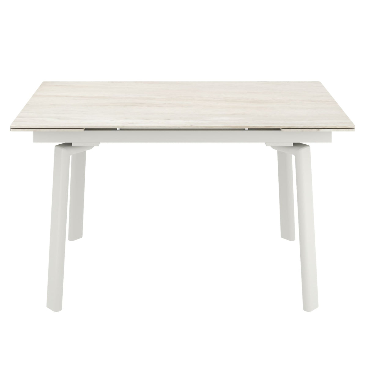Sintered Stone 5-Piece Dining Set, Travertine Table and Toffee/Natural Chairs