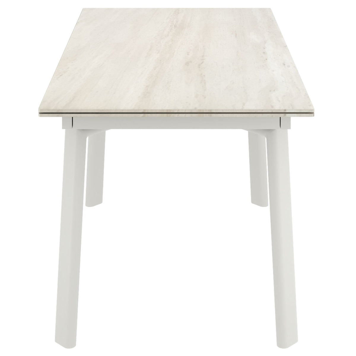 Sintered Stone 5-Piece Dining Set, Travertine Table and Toffee/Natural Chairs