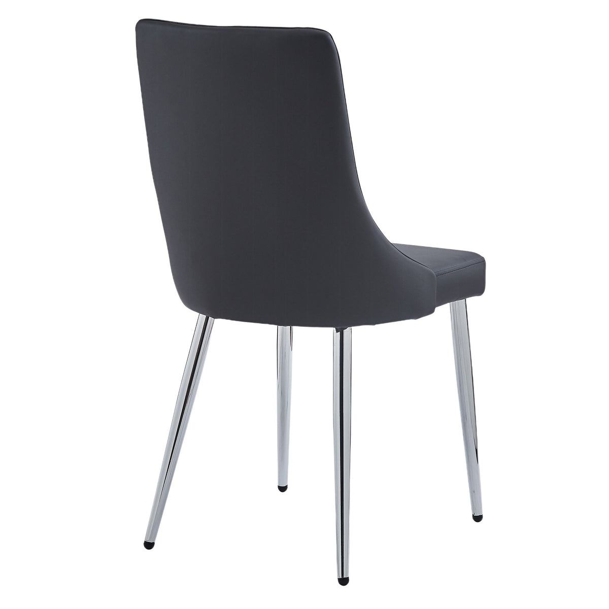 Glass Top 5-Piece Dining Set, Chrome Table and Black Chairs
