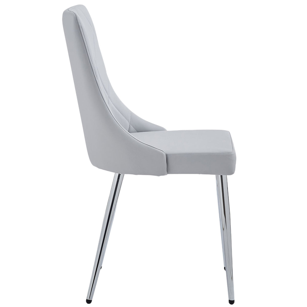 Glass Top 5-Piece Dining Set, Chrome Table and Grey Chairs