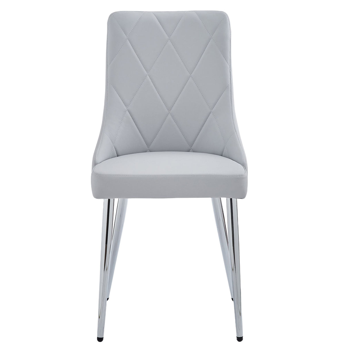 Glass Top 5-Piece Dining Set, Chrome Table and Grey Chairs