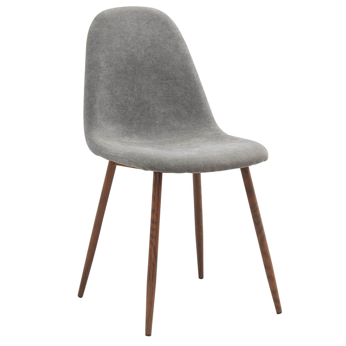 Glass Top 5-Piece Dining Set, Walnut Table and Grey Chairs
