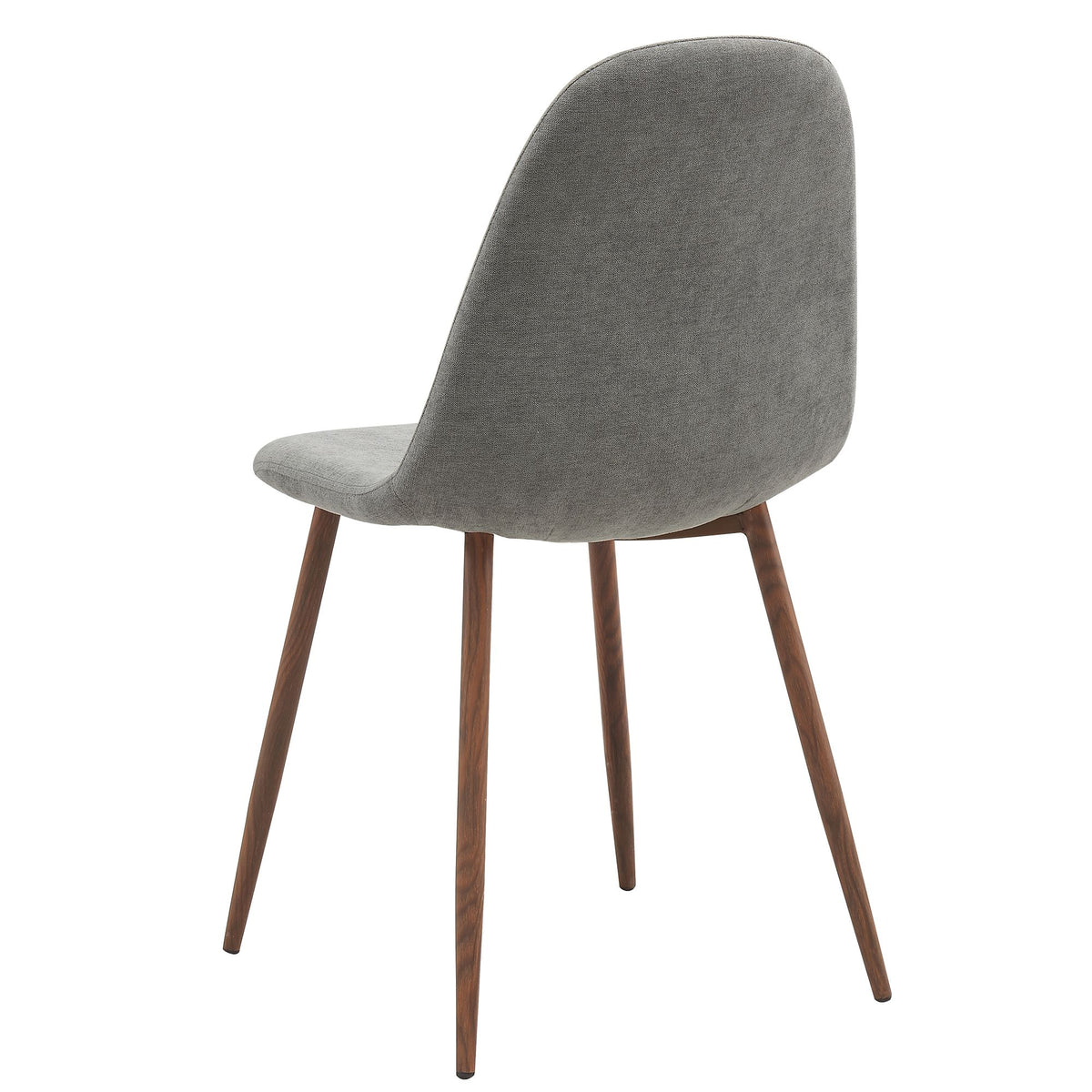 Glass Top 5-Piece Dining Set, Walnut Table and Grey Chairs
