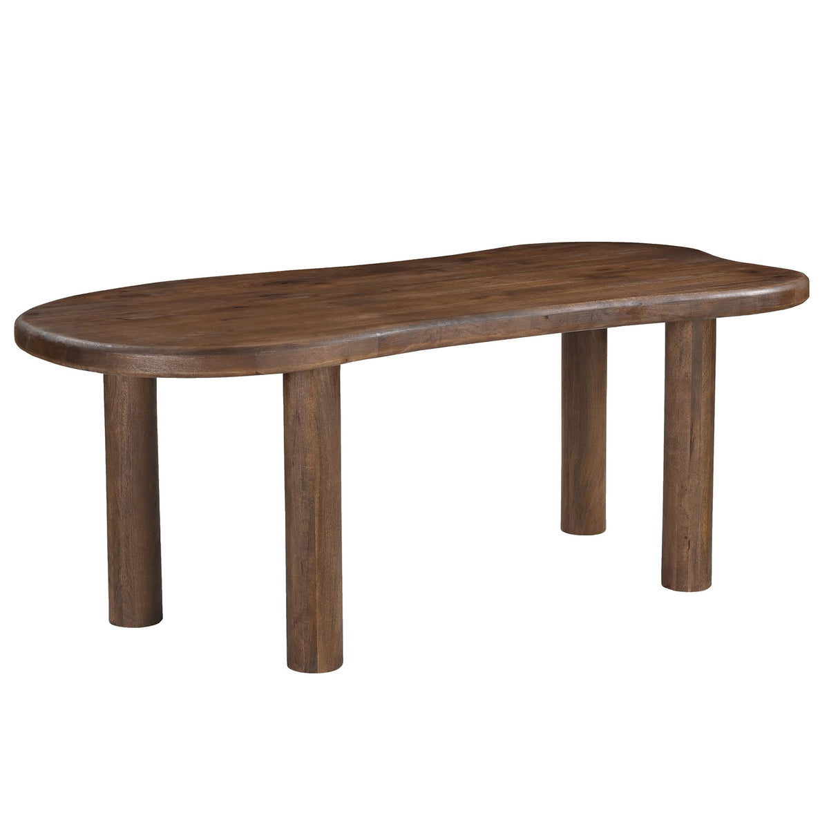 Solid Wood 7-Piece Dining Set, Walnut Table and Beige Chairs