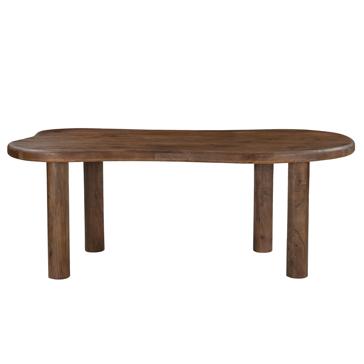 Solid Wood 7-Piece Dining Set, Walnut Table and Beige Chairs