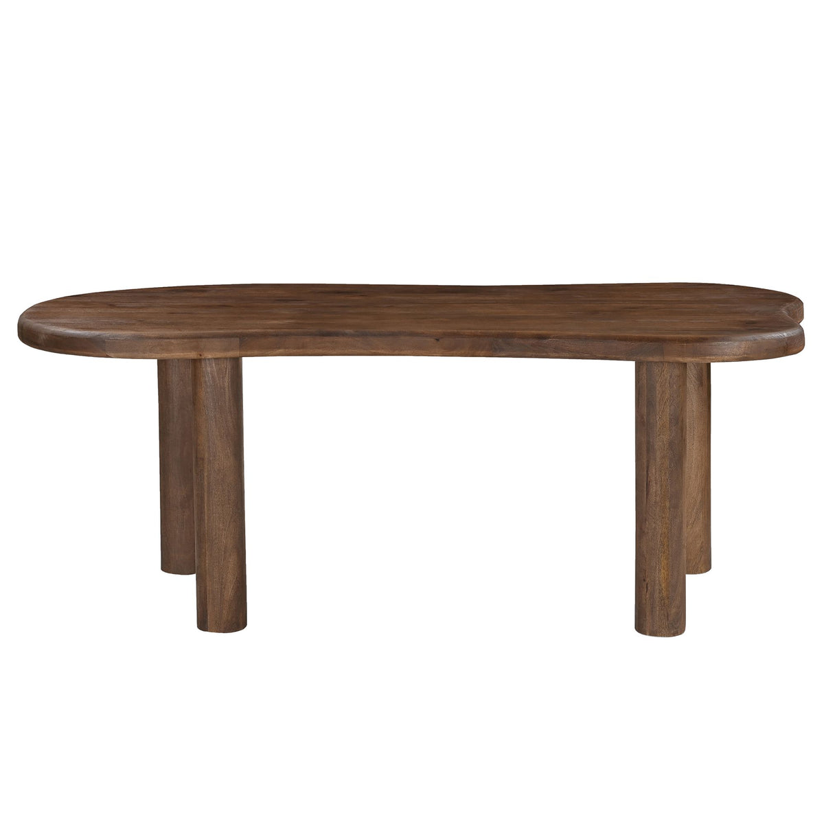 Solid Wood 7-Piece Dining Set, Walnut Table and Beige Chairs