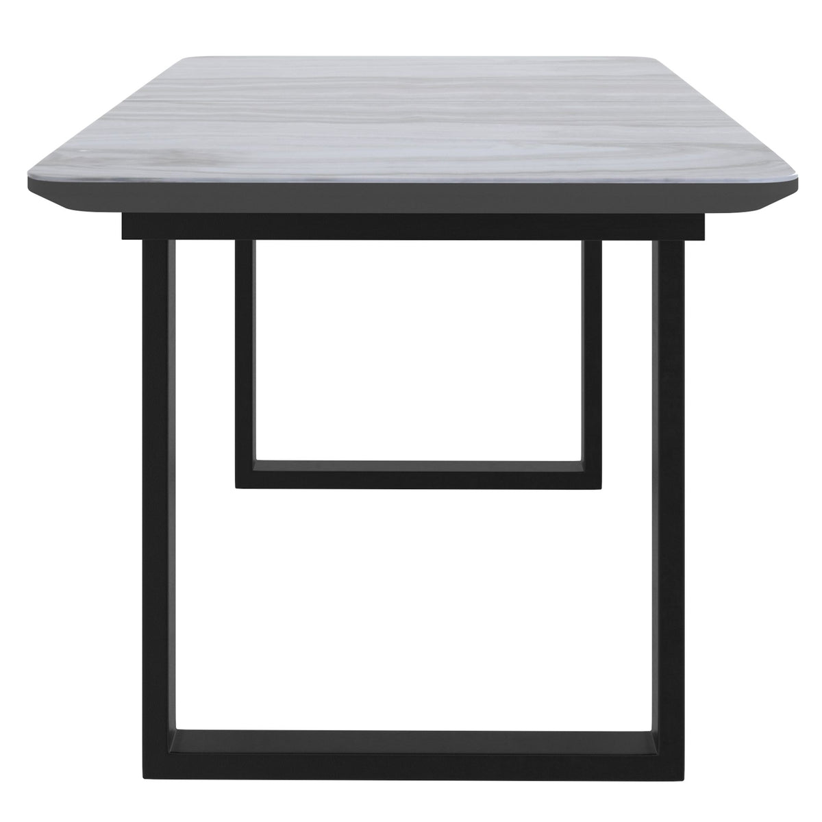 Glass Top 7-Piece Dining Set, Black Table and Beige Chairs – Extendable
