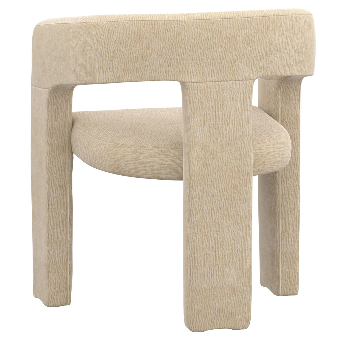 Concrete 7-Piece Dining Set, Travertine Table and Beige Chairs