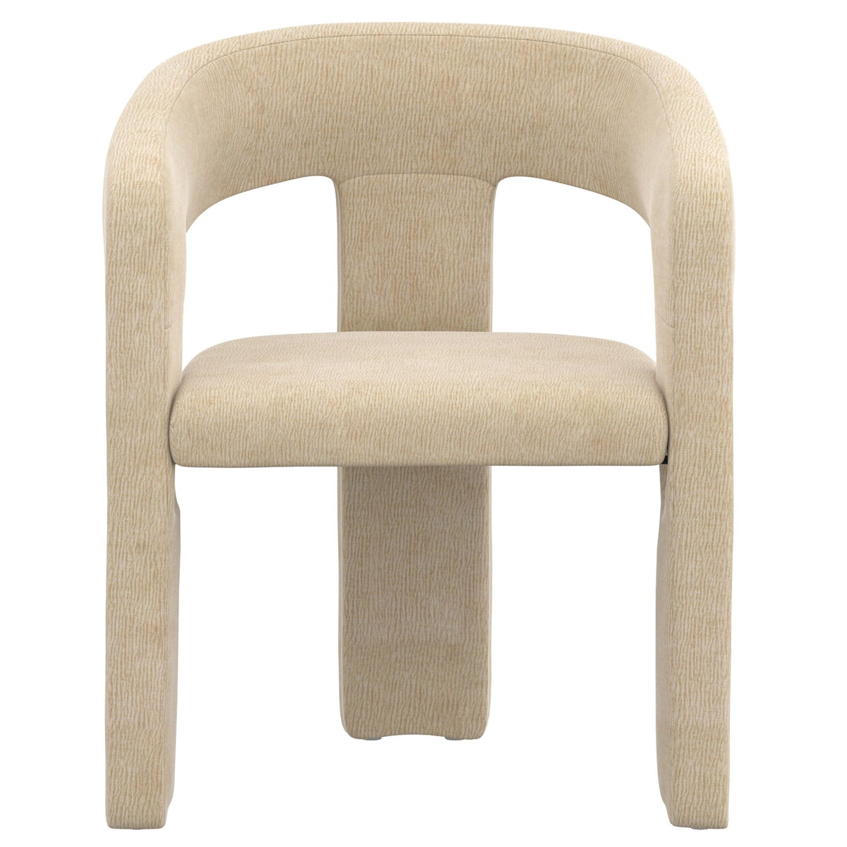 Concrete 7-Piece Dining Set, Travertine Table and Beige Chairs