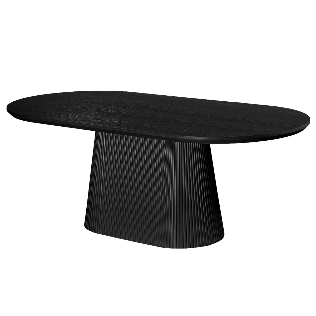 Wood 7-Piece Dining Set, Black Table and Dark Walnut Chairs
