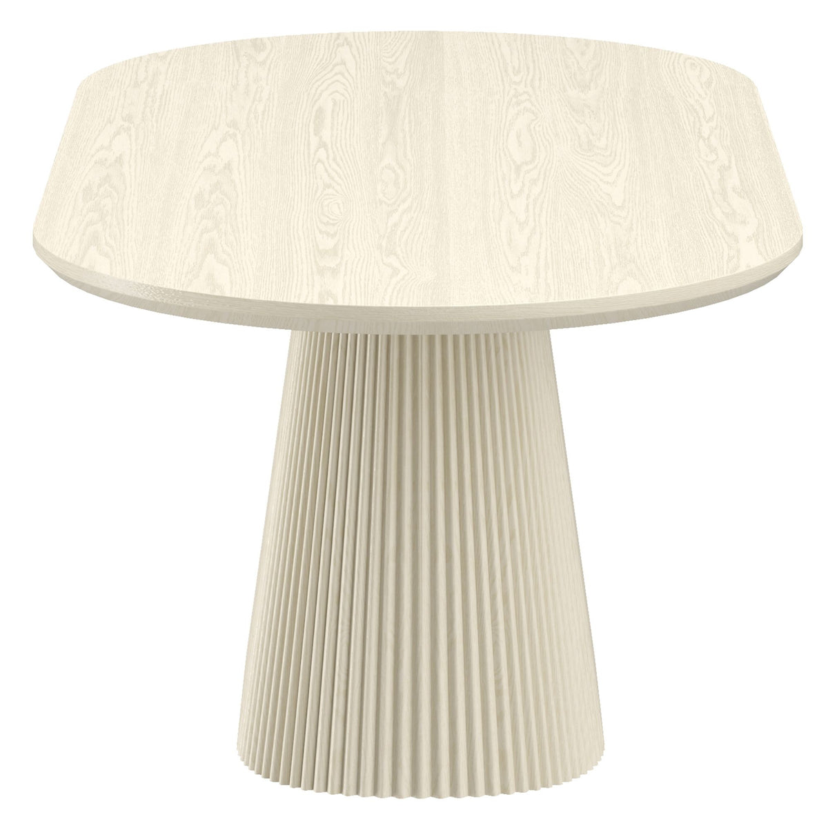Wood 7-Piece Dining Set, Ivory Table and Sand and Natural Chairs