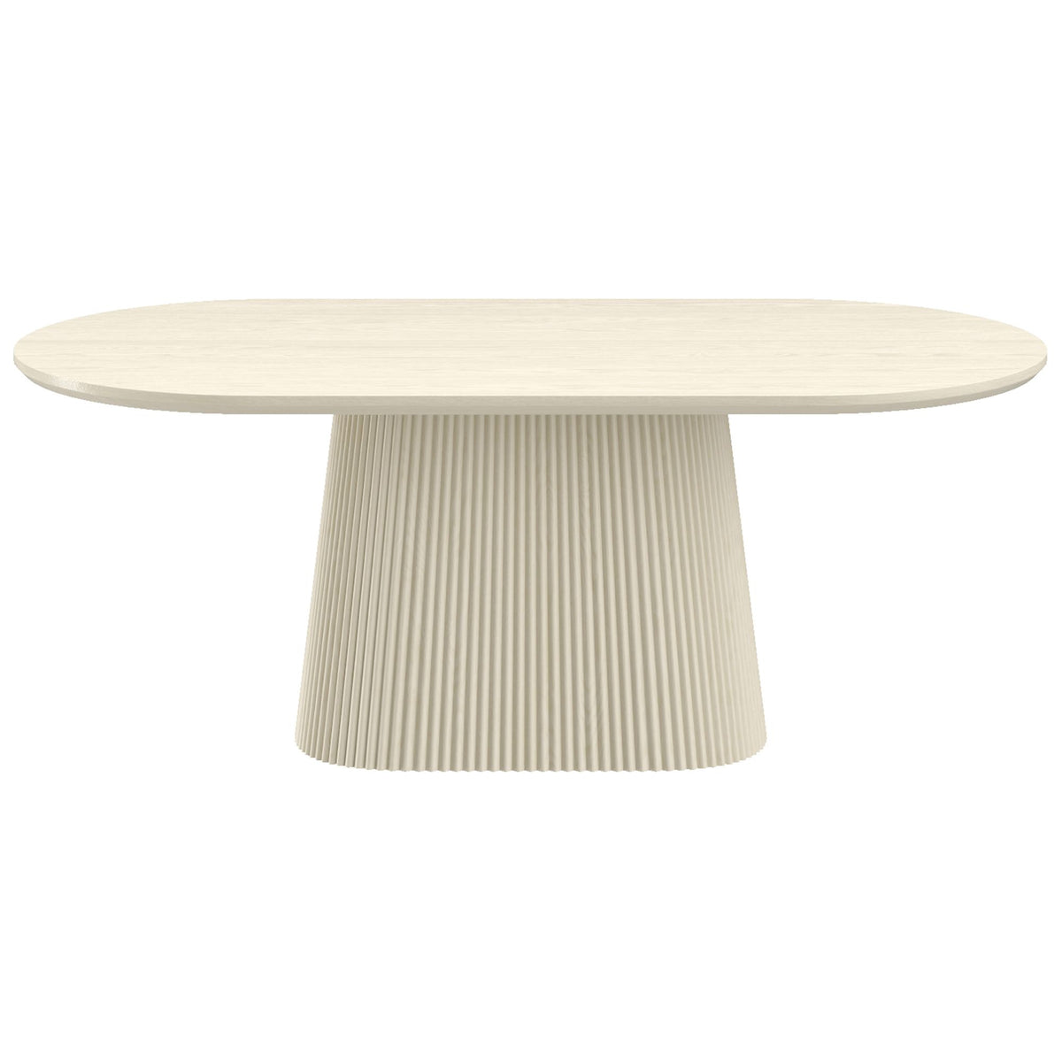 Wood 7-Piece Dining Set, Ivory Table and Sand and Natural Chairs