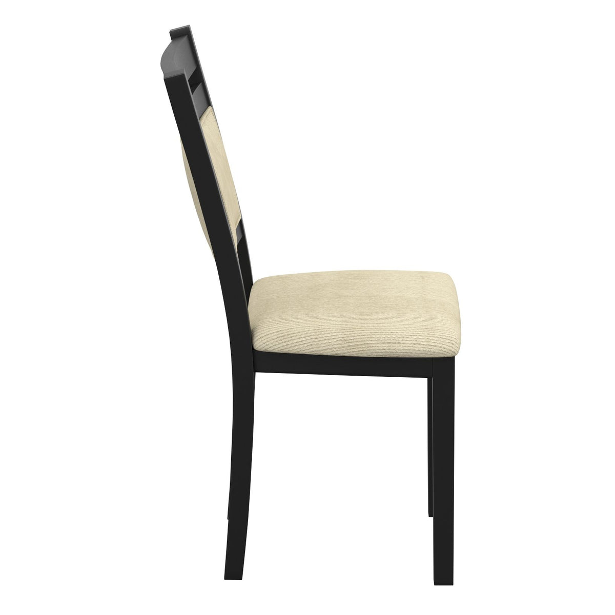 Wood Round 3-Piece Dining Set, Black Table and Black Chairs