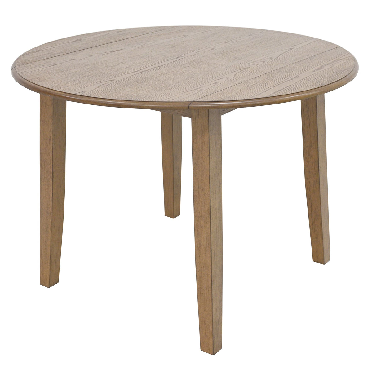 Wood Round 5-Piece Dining Set, Walnut Table and Walnut Chairs