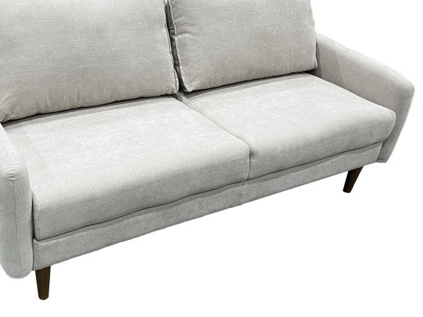 Modern Elegant Beige 3-Seater Sofa, Slim Arms, Splayed Legs