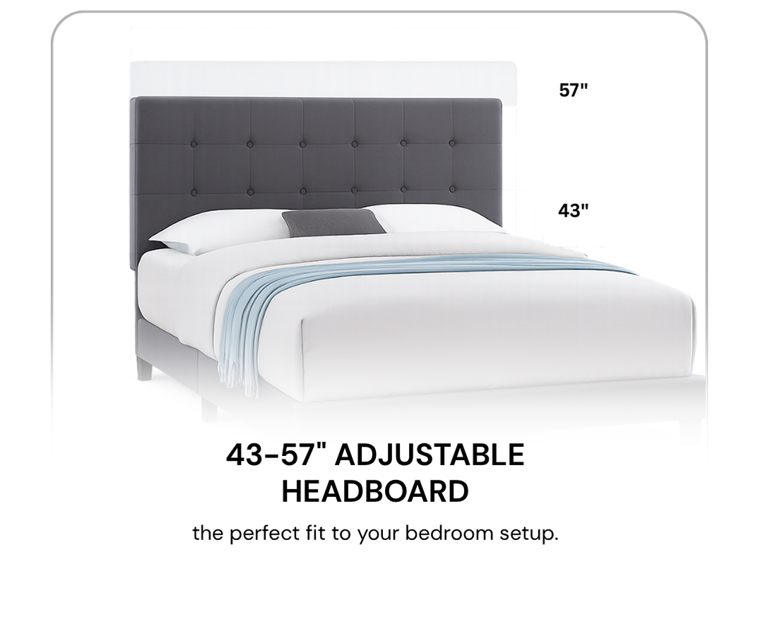 Titus T2113 Modern Button Tufted Bed Adjustable Headboard