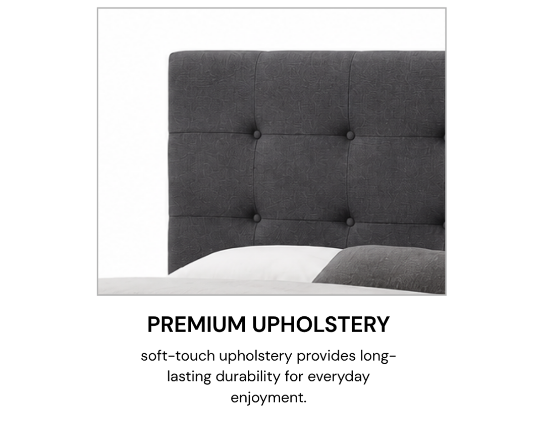 Titus T2113 Modern Button Tufted Bed Adjustable Headboard