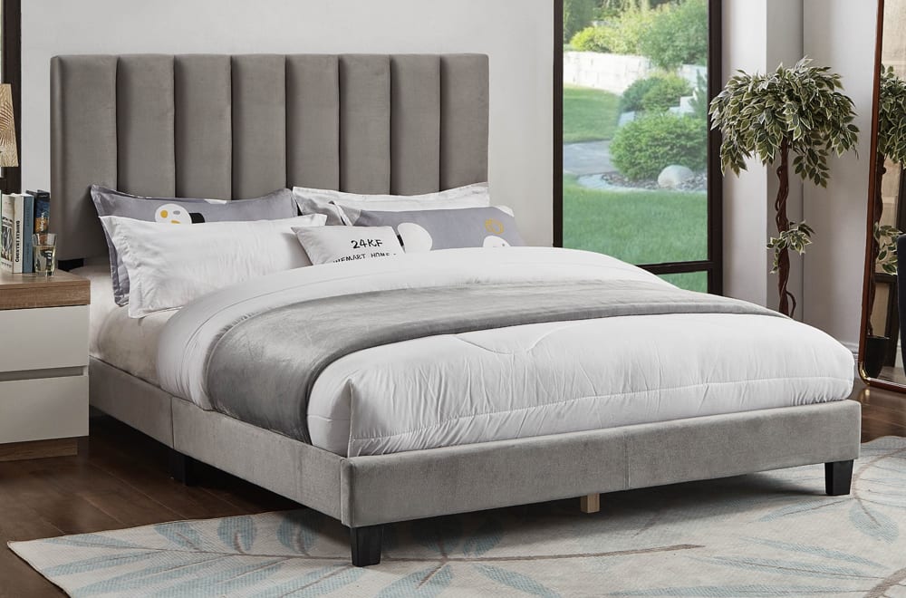 Titus T2118 Modern Velvet Bed Adjustable Headboard