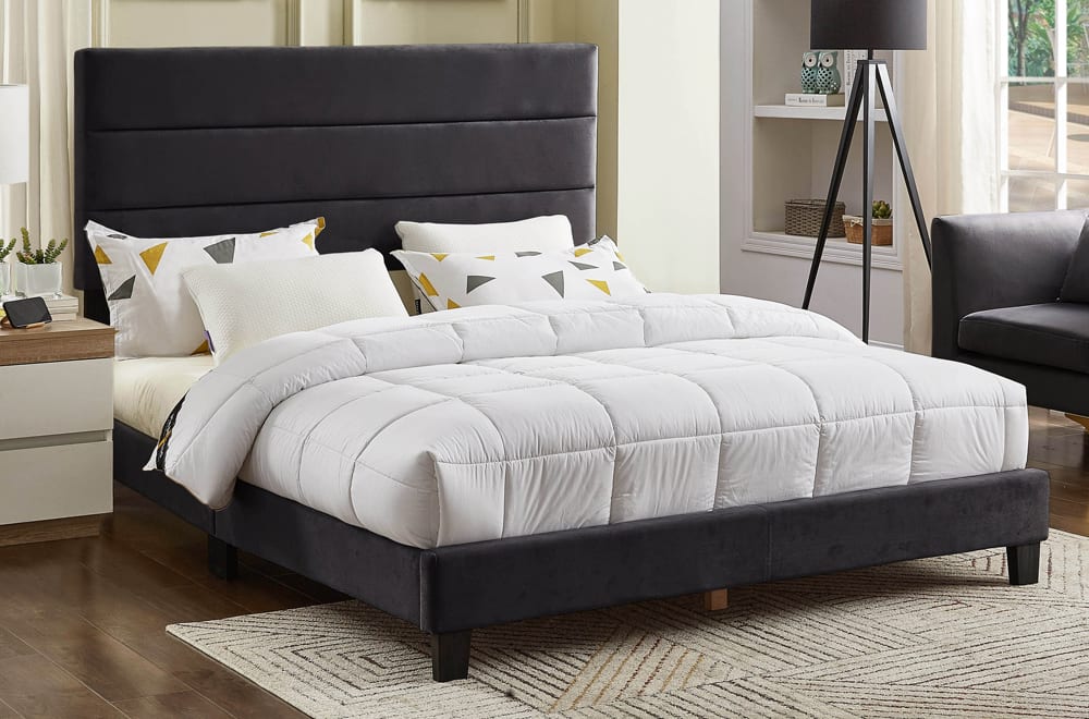 Titus T2119 Modern Velvet Bed Adjustable Headboard