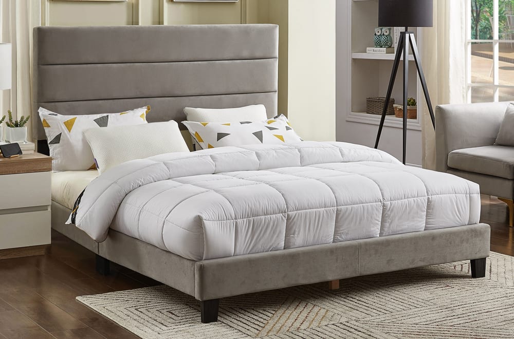 Titus T2119 Modern Velvet Bed Adjustable Headboard
