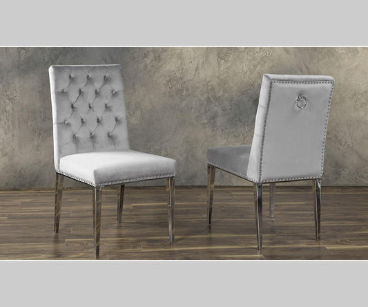 Regan Velvet Dining Chairs, Set of 2 – Grey