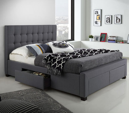 Titus T2152 Modern Tufted Linen Storage Platform Bed Frame