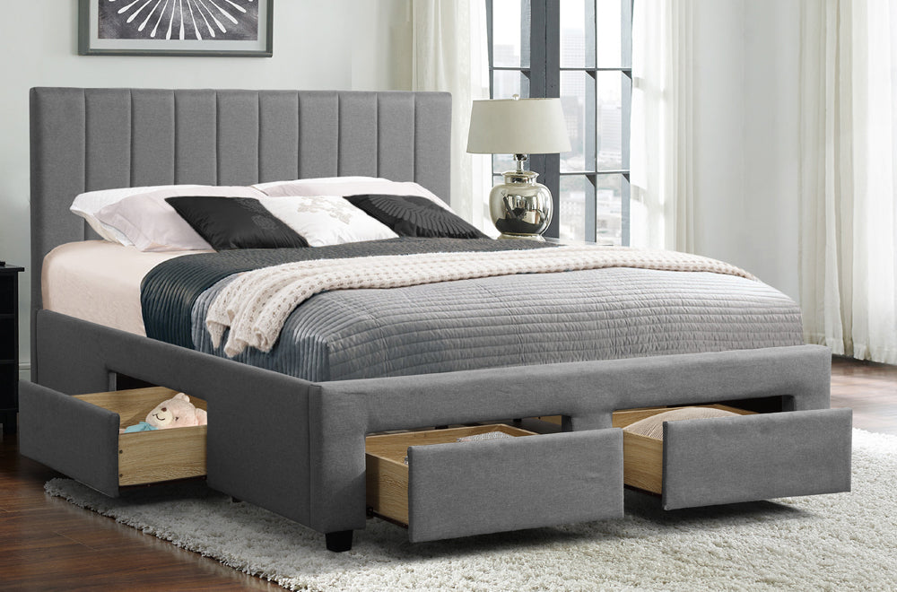 Titus T2157 Modern Tufted Linen Storage Platform Bed Frame