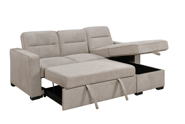 Brassex Sectional Sleeper Taupe Reversible Chaise