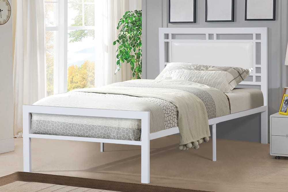 Titus T2201 Modern Leatherette Storage Platform Bed Frame