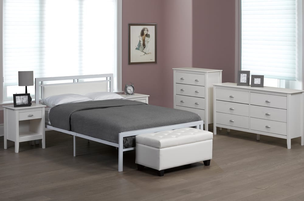 Titus T2201 Modern Leatherette Storage Platform Bed Frame