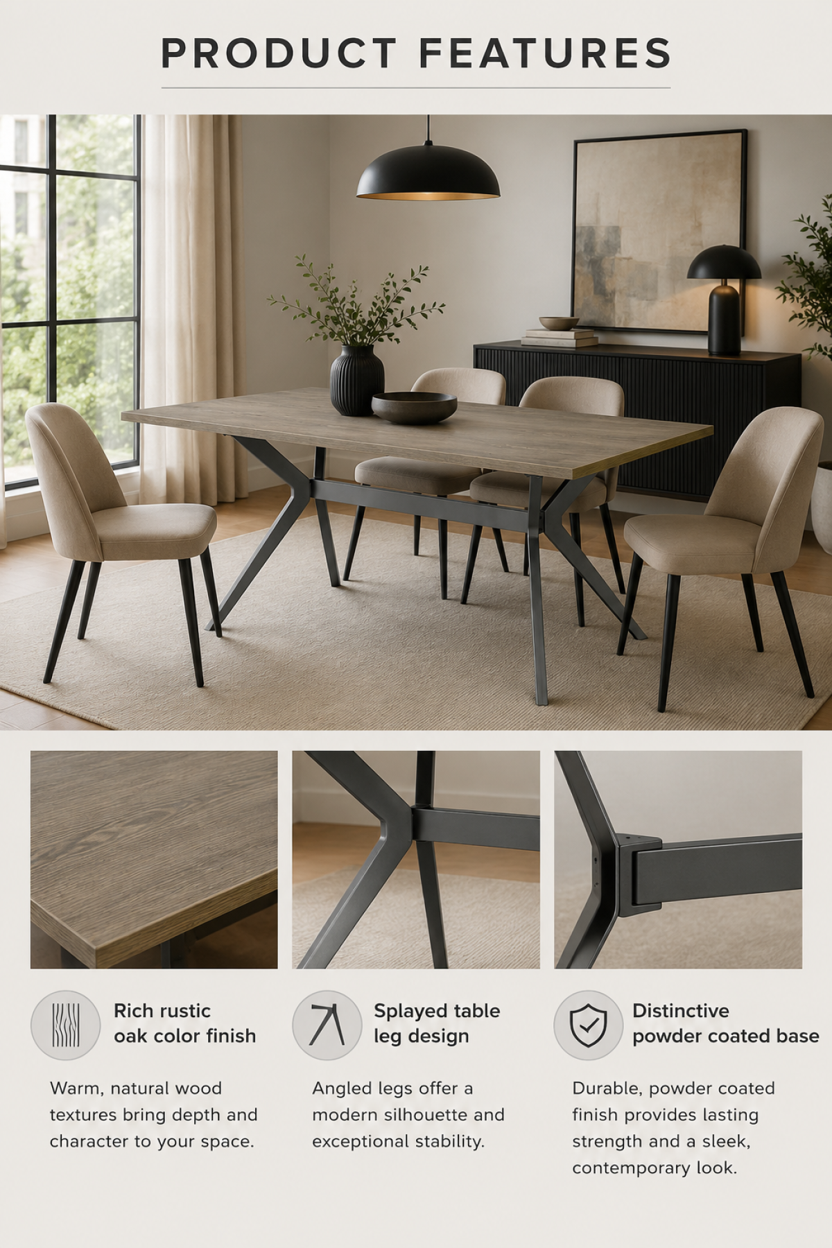 Rustic Dining Table – Rustic Oak