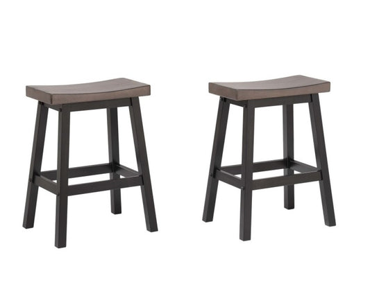 Curved Counter Stool, Set of 2 – Oak/Grey