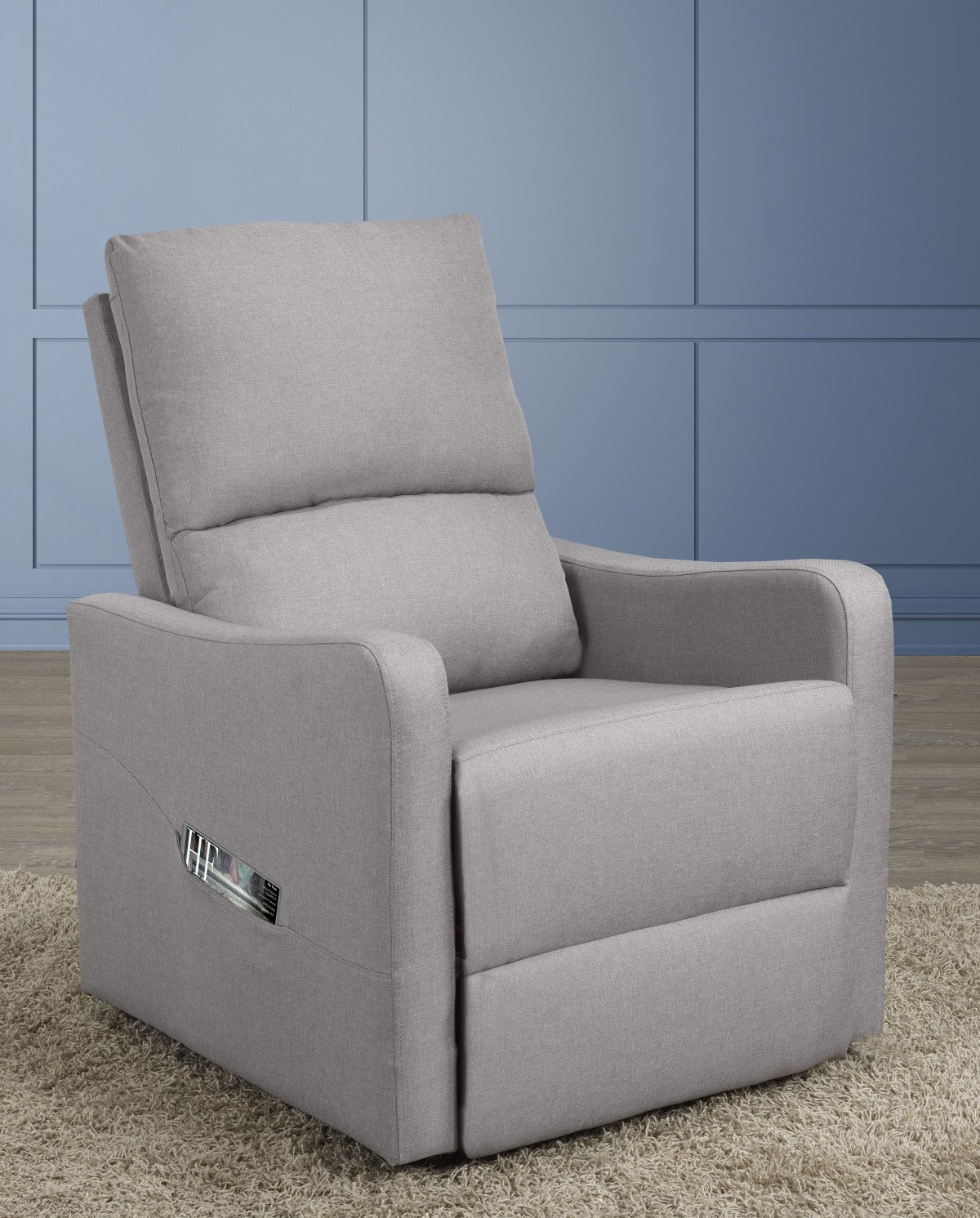Luxurious Power Lift Recliner Chair Light Grey Ergonomic Plush Cushioning