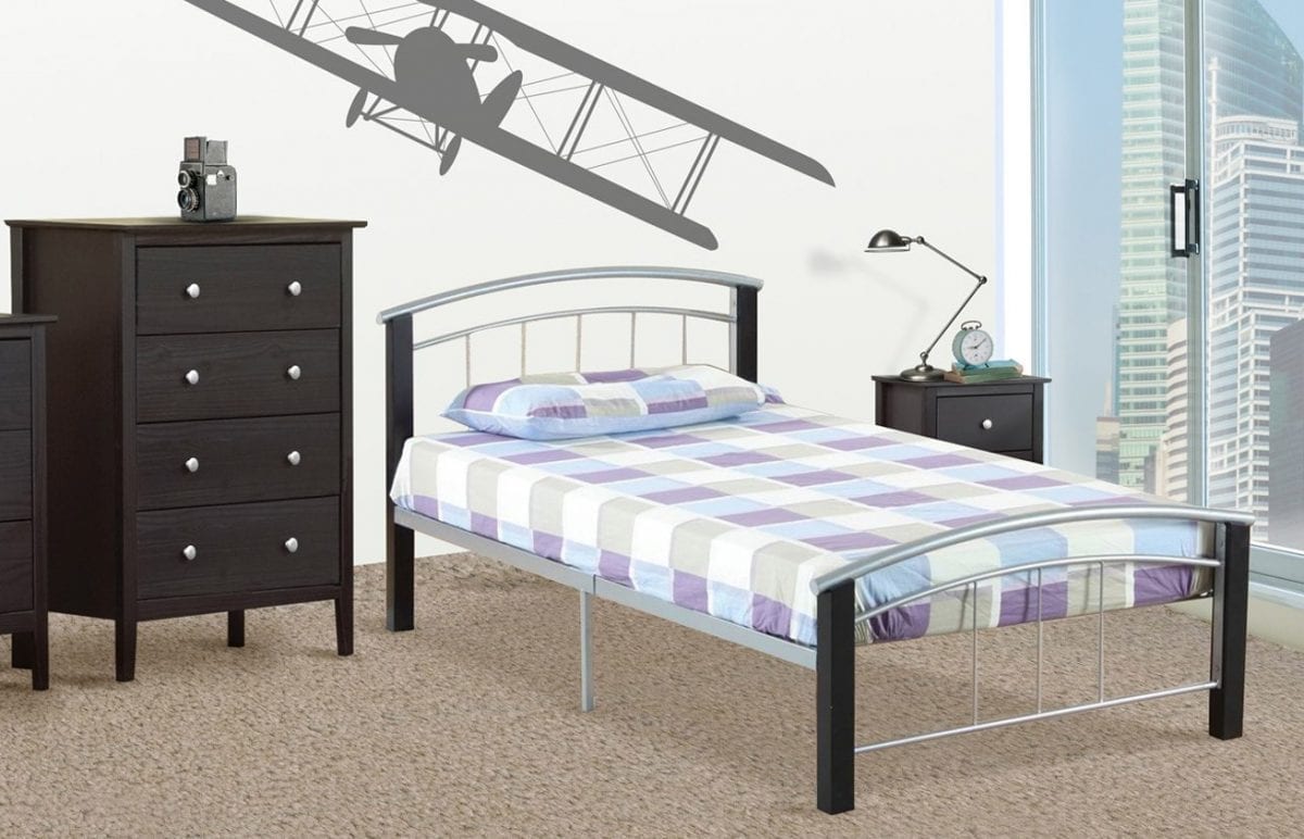 Titus T2330 Modern Wood Metal Platform Bed Frame