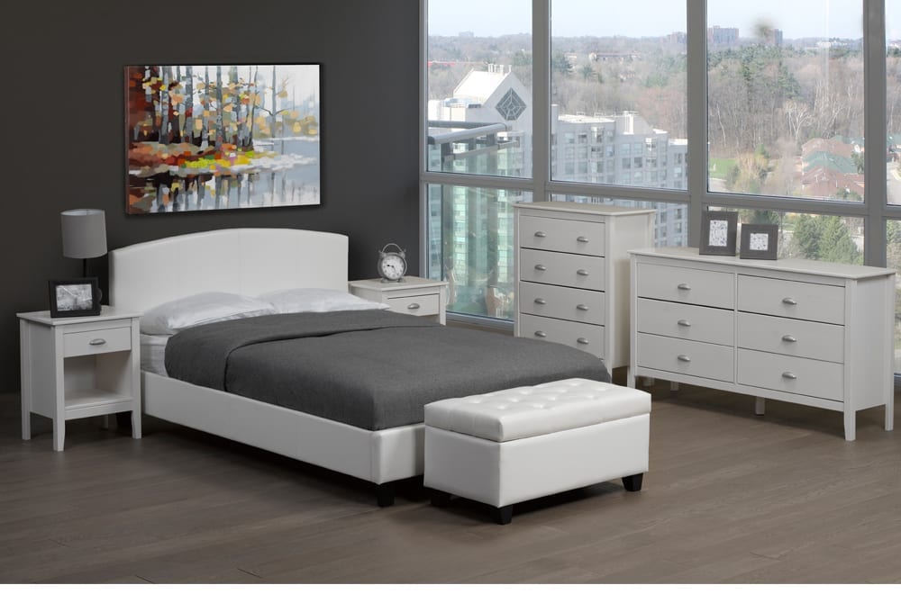 Titus T2350 Modern Leatherette Platform Bed Frame