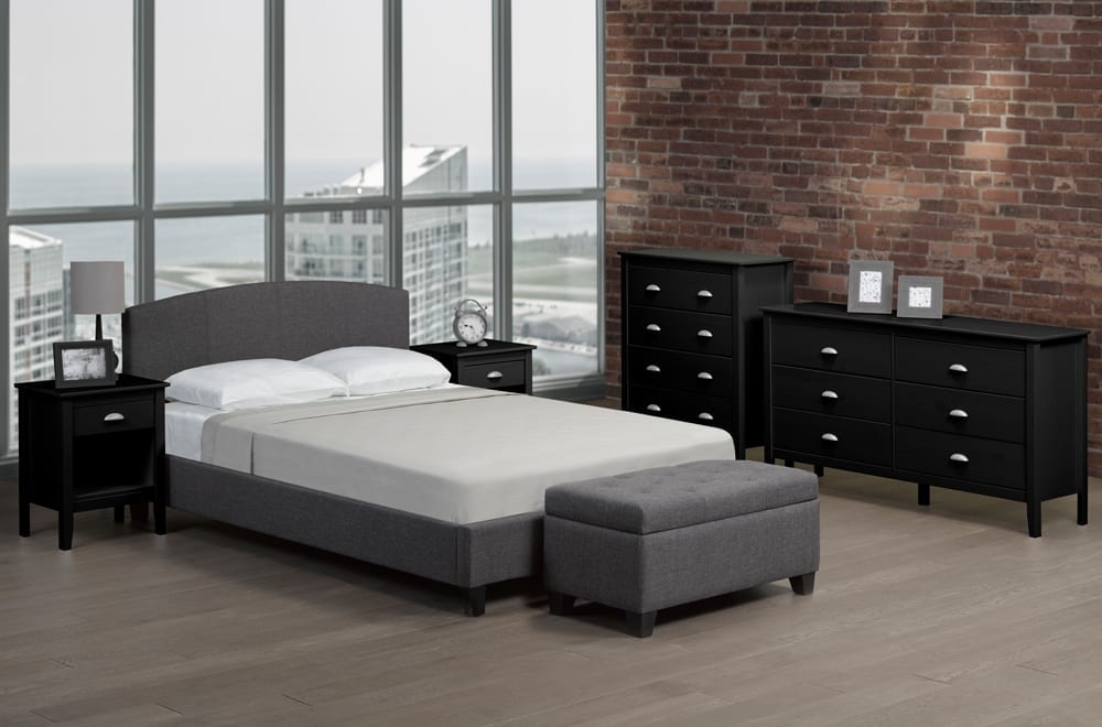 Titus T2355 Modern Upholstered Linen Platform Bed Frame
