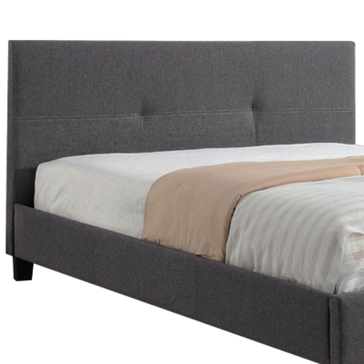 Titus T2358 Modern Grid Upholstered Platform Bed Frame