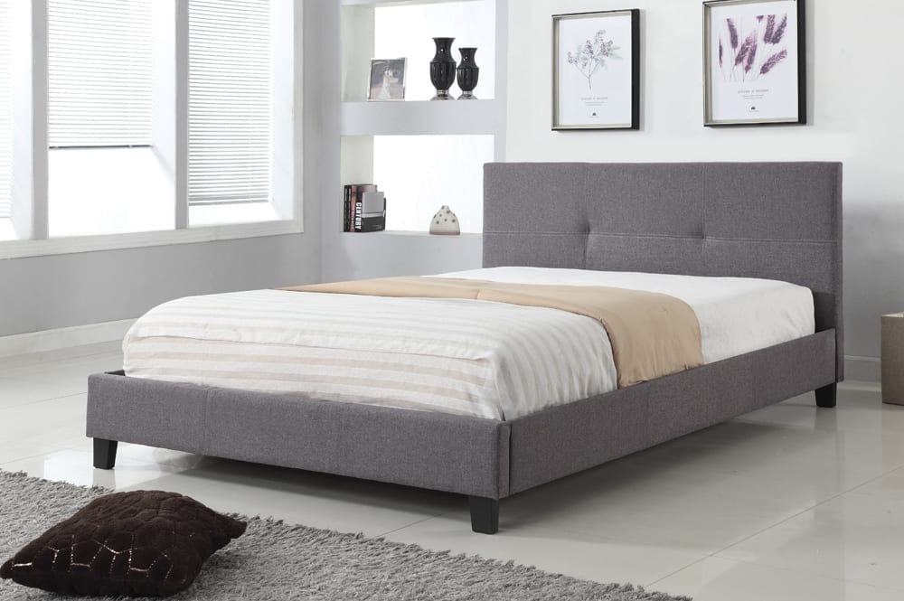Titus T2358 Modern Grid Upholstered Platform Bed Frame