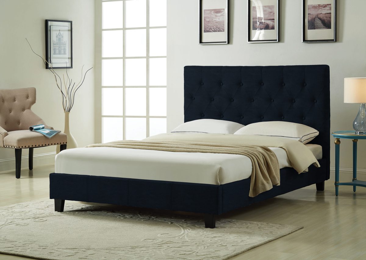 Titus T2366 Modern Button Tufted Platform Bed Frame