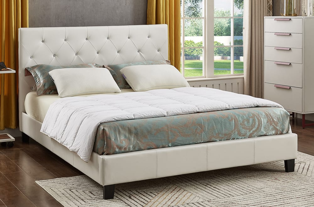 Titus T2366 Modern Button Tufted Platform Bed Frame