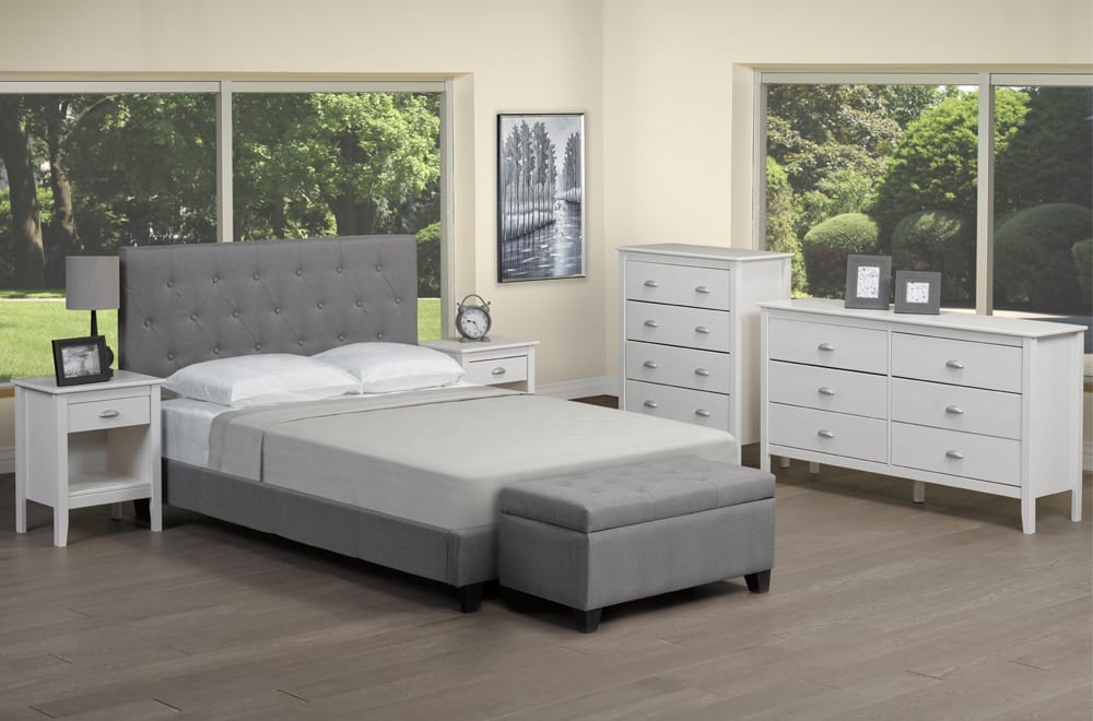 Titus T2366 Modern Button Tufted Platform Bed Frame