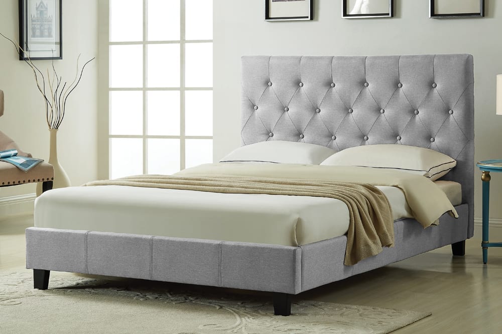 Titus T2366 Modern Button Tufted Platform Bed Frame